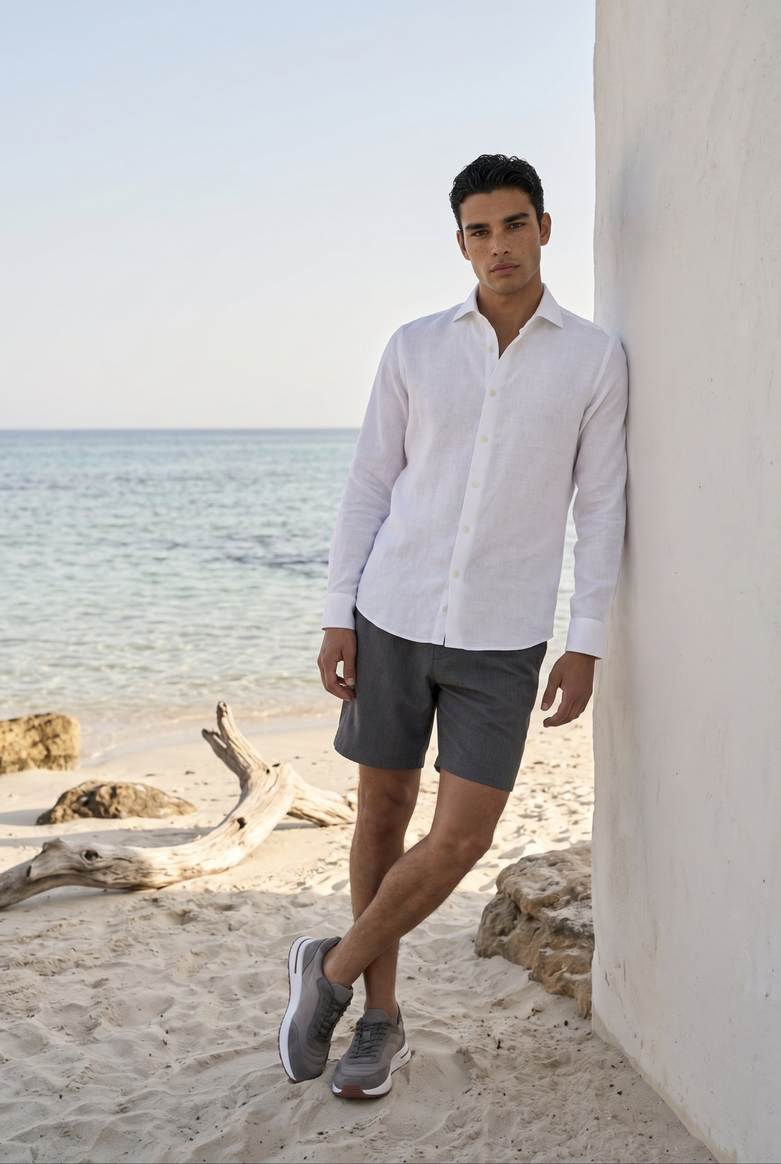Amalfi Linen Short Grey