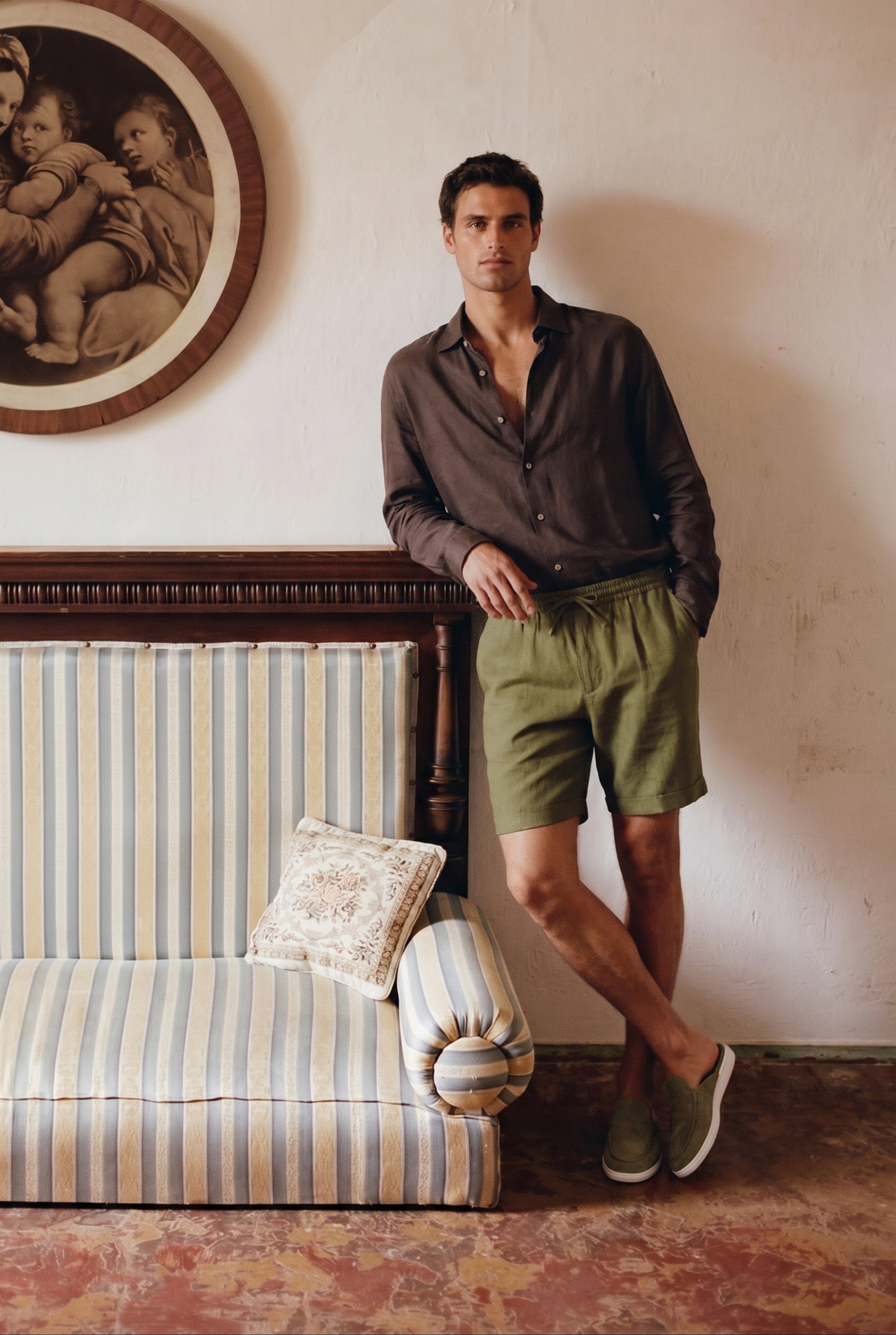Amalfi Linen Short Olive